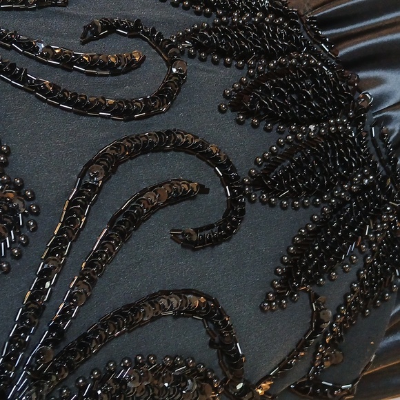 Vintage Black Silk Beaded Bodysuit size 6 by A.J.Bari - Picture 10 of 10